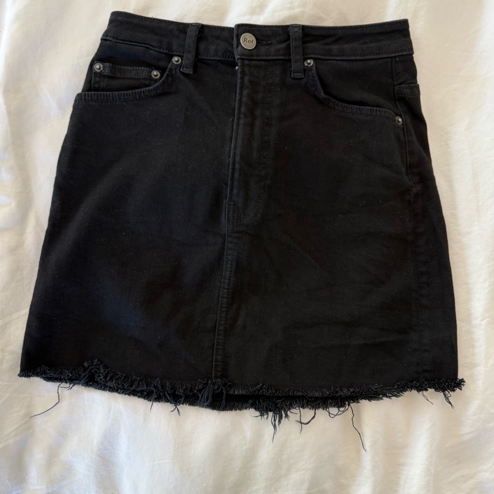 Reformation Denim Black Mini Skirt